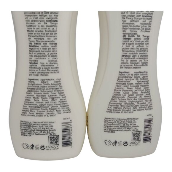 Biosilk Silk Therapy Shampoo & Conditioner Set 12oz 4 pk Paraben & Sulfate-Free - Picture 7 of 8